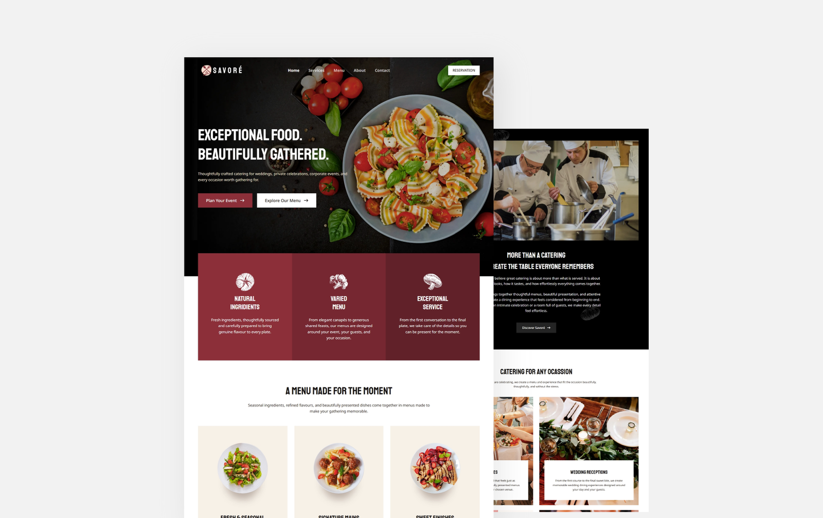 Savore website project